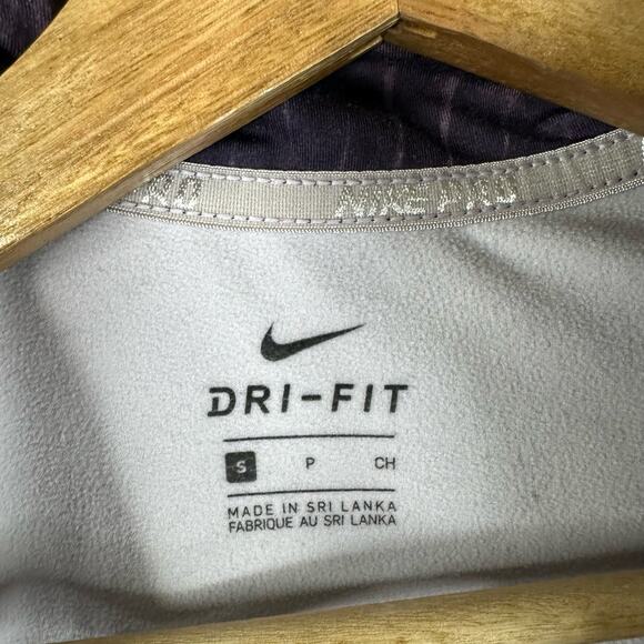 Nike Pro Womens size Small Warm Dri-Fit Half Zip Jacket Pullover Purple Dynasty - Picture 8 of 11